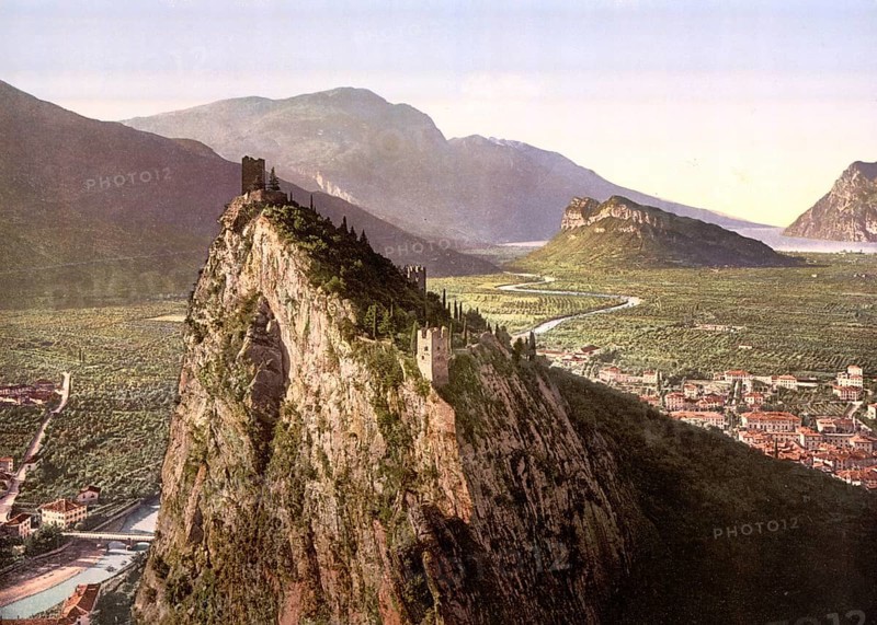 The valley, Sarca, Lake Garda, Italy, Historical, digitally restored reproduction from a 19th century original, 1880, Record date not stated, Europe