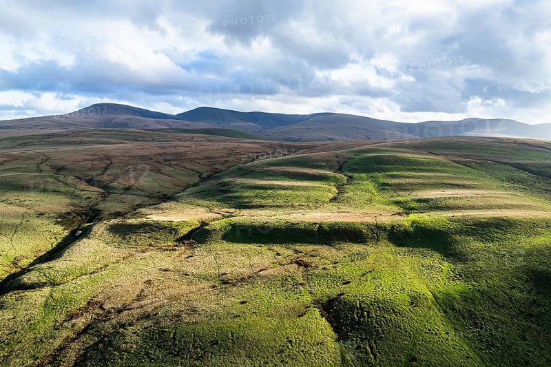 Black Mountain from a drone, Brecon Beacons National Park, Carmarthenshire, Wales, England, United Kingdom, Europe