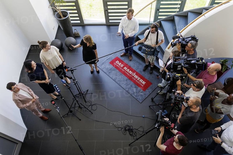 Annalena Bärbock (Alliance 90/The Greens), Federal Foreign Minister, during a press statement as part of a visit to the training centre for skilled trades of the Ruhr District Crafts Association during the Foreign Minister's trip to Germany in Bochum, 29.07.2024