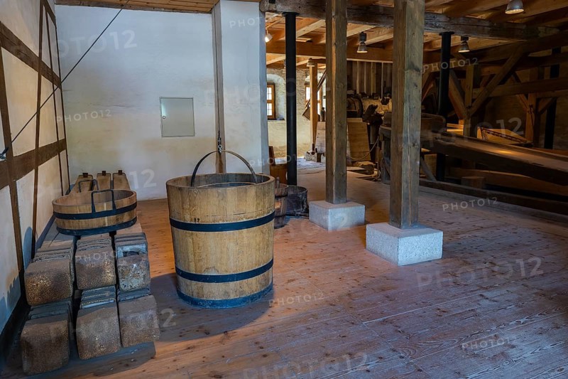 The Siebenschlehner Pochwerk is a listed pochwerk in the Neustädtel district of Schneeberg. It was an important tool for processing the cobalt, silver and nickel ores found and mined in this area of the Ore Mountains, Schneeberg, Schneeberg, Saxony, Germany, Europe