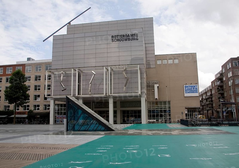 Rotterdamse Schouwberg on the Schouwburgplein modern city square on the roof of a car park, central Rotterdam, Netherlands