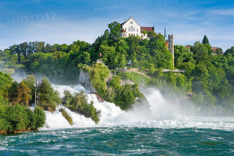 Rhine Falls with Laufen Castle, Switzerland, Europe