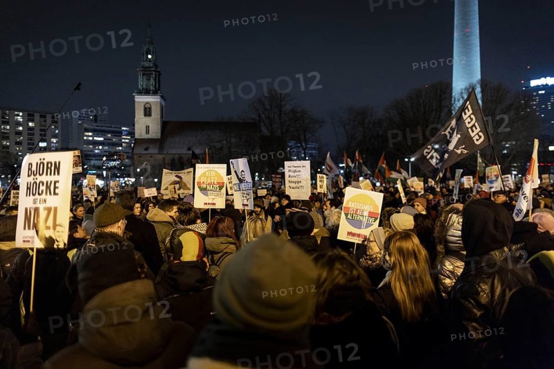 Recordings as part of the demonstration Auf die Strasse! Against the AfD's Nazi deportation plans in front of the Rotes Rathaus in Berlin, 17 January 2024