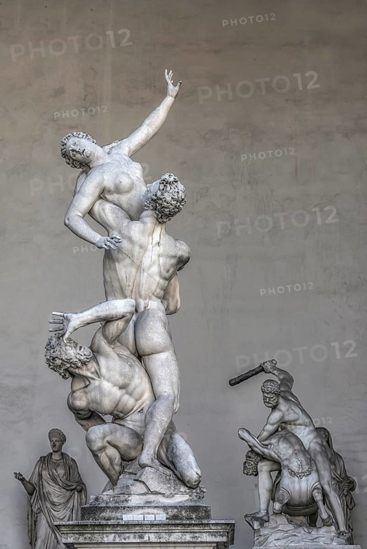 Statue of the Rape of the Sabines, sculpture, art, Renaissance, tourist attraction, monument, sculpture, representation, culture, famous, Piazza della Signoria, Florence, Tuscany, Italy, Europe