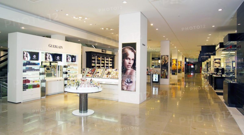 Department stores', perfumery department, luxury brands, cosmetics, retail, international, large selection, Germany, Europe