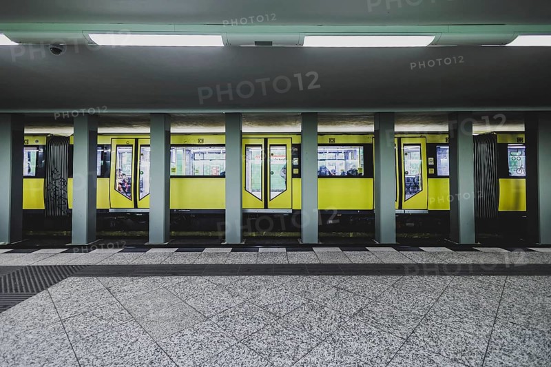 The underground line 7 runs at Bismarckstraße in Charlottenburg in Berlin, 27 February 2024. Berliner Verkehrsbetriebe (BVG) have announced strikes for Thursday and Friday