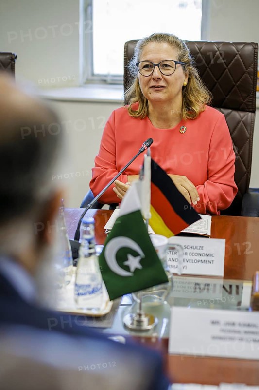 Svenja Schulze (SPD), Federal Minister for Economic Cooperation and Development, meets the Minister for Trade, Jam Kamal Khan. Islamabad, 21.08.2024. Photographed on behalf of the Federal Ministry for Economic Cooperation and Development