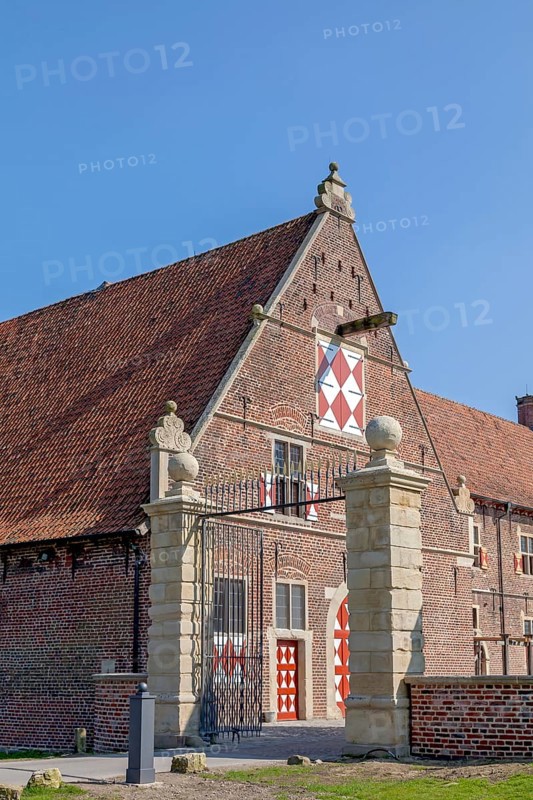 Raesfeld moated castle, outer bailey, Academy of Crafts, Raesfeld, Münsterland, North Rhine-Westphalia, Germany, Europe