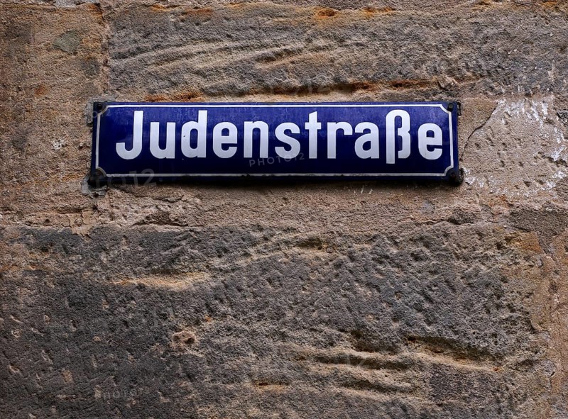 Judenstraße, street sign, Bamberg, Upper Franconia, Bavaria, Germany, Europe