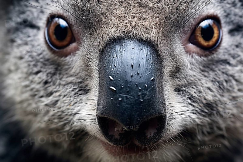 Close up of face of Koala bear. KI generiert, generiert AI generated