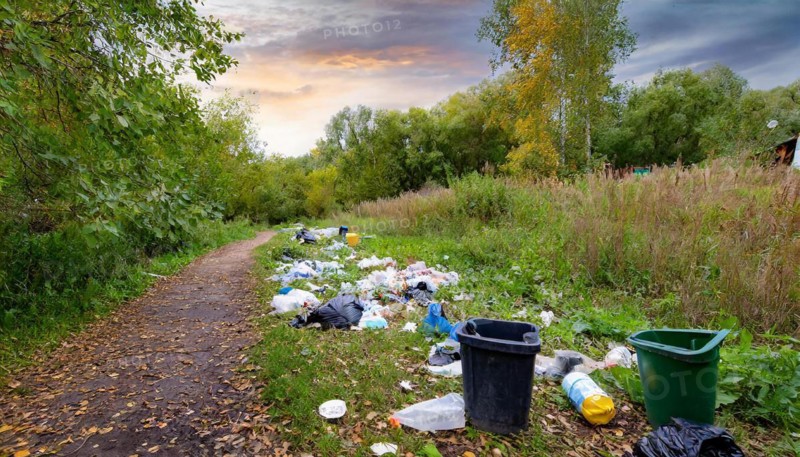 Symbolism, rubbish and waste in the landscape, AI-generated