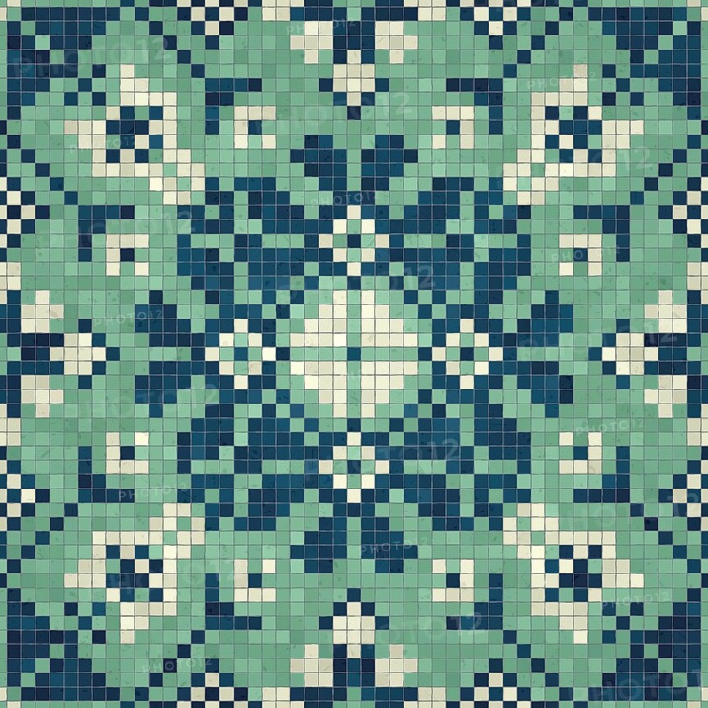 Mosaic tiles background, seamless vector pattern