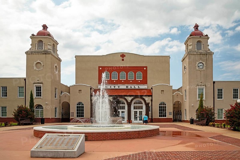 Ponca City, Oklahoma, City Hall. Ponca City was named after the Ponca tribe, some of whom were forcibly relocated here from Nebraska in the late 1870s