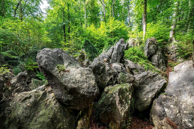 The Felsenmeer in Hemer, Sauerland, geotope, with rugged rock formations, nature reserve, North Rhine-Westphalia, Germany, Europe