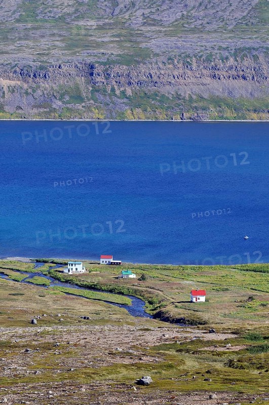 Old houses, Hesteyri, Hesteyrarfjörður or Hesteyrarfjördur, hiking paradise Hornstrandir, Westfjords, Iceland, Europe