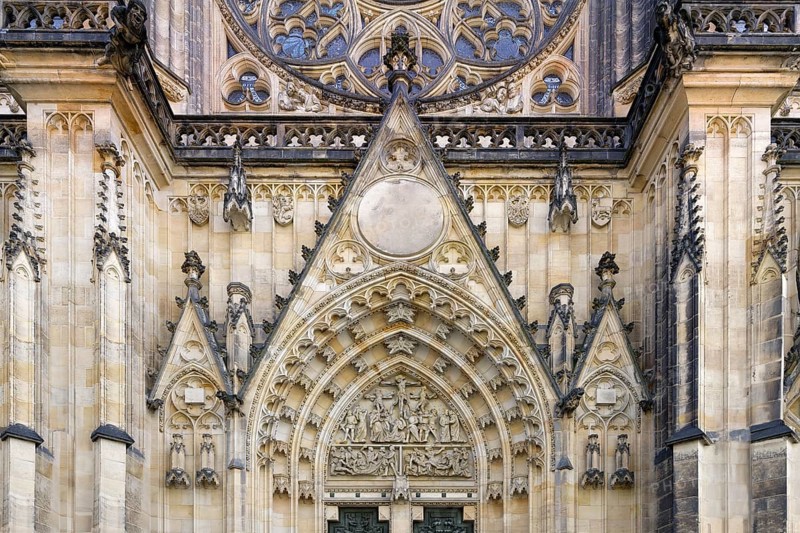 Prague castle, Gothic Metropolitan Cathedral of Saints Vitus, Wenceslas and Adalbert, Facade, Prague, Czech Republic, Europe