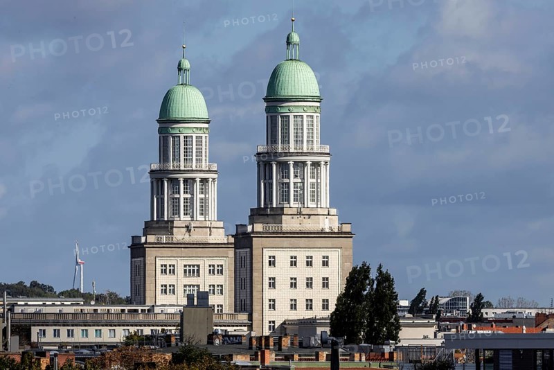 Towers at the Frankfurter Tor. The striking towers are part of the architectural ensemble of Karl-Marx-Allee in the former East Berlin. City view of Berlin, Germany, Europe