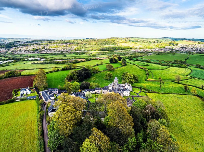 The Priory from a drone, Abbotskerswell Priory, Retirement Village, Abbotskerswell, Newton Abbot, The Priory, Retirement Village, Newton Abbot, Devon, England, United Kingdom, Europe