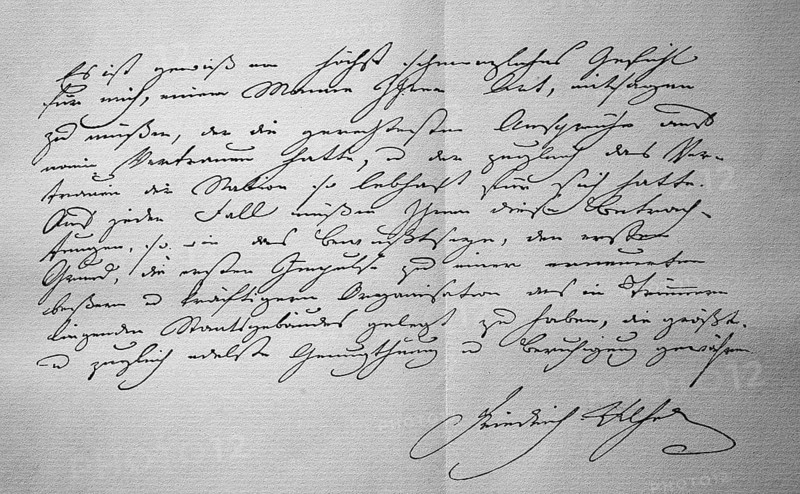 Conclusion of the handwritten letter from King Frederick William III to Minister Baron von Stein dated 24 November 1806, historical, digital reproduction of an original from the 19th century