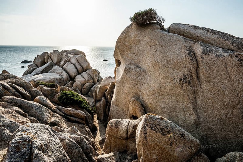 Bizarre and huge granite rocks by the sea, Valle della Luna, Capo Testa, near Santa Teresa di Gallura, Sardinia, Italy, Europe