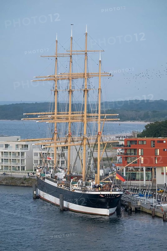 Four-masted barque Passat, Travemünde estuary, Baltic Sea spa Travemünde, Bay of Lübeck, Lübeck, Schleswig-Holstein, Germany, Europe