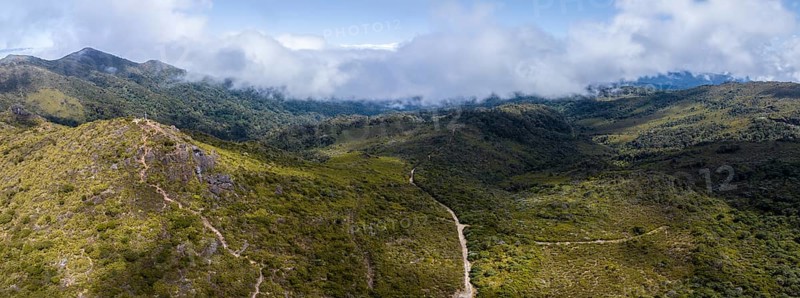 Aerial view, Cerro de la Muerte, Highlands, Tapantí National Park, Cartago Province, Paraíso, Costa Rica, Central America
