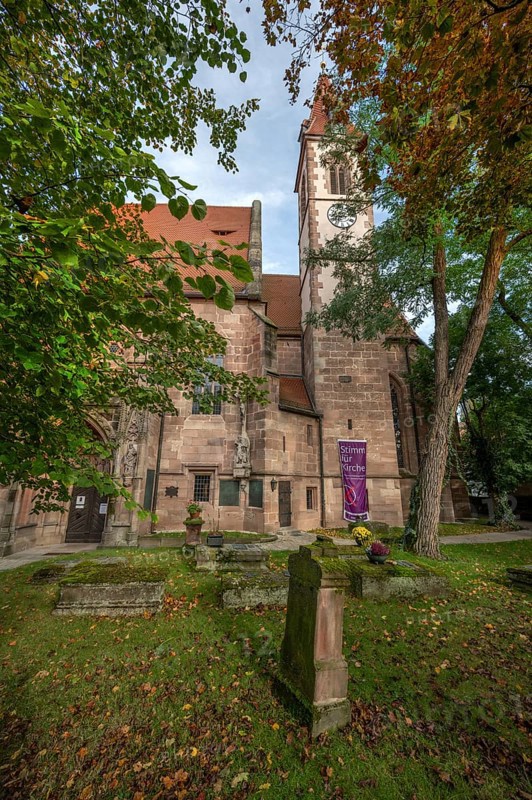 St Nicholas and St Ulrich, built in Gothic style, Kirchenberg 15, Nuremberg-Mögeldorf, Middle Franconia, Bavaria, Germany, Europe