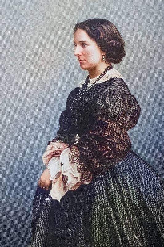 Madame Constance Nantier-Didiee, 1832-1867, French mezzo-soprano. Painted by DJPound after a photograph by Mayall. From the book The Drawing-Room of Eminent Personages, Volume 2, published in London 1860, digitally restored reproduction from a 19th century original, record date not stated