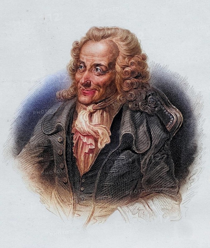 VOLTAIRE, pseudonym of Francois-Marie Arouet, 1694-1778, French writer and philosopher, Historical, digitally restored reproduction from a 19th century original, Record date not stated
