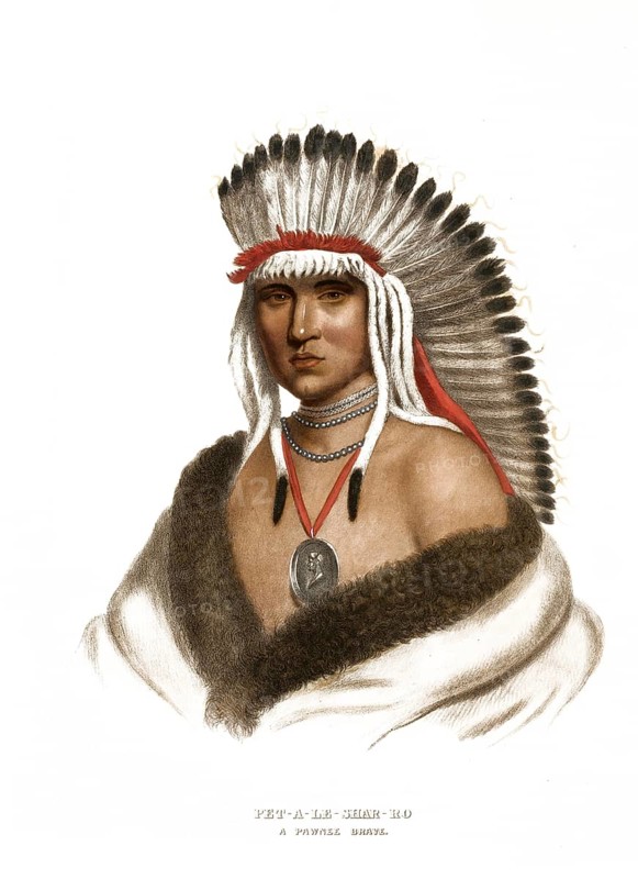 American Indian, Native American, Pet-A-Le-Shar-Ro, Warrior of the Pawnee Tribe, United States of America, USA, Painting by Charles Bird King (1785, 1862), c. 1840, Historic, digitally restored reproduction from a 19th century original, Record date not stated, North America