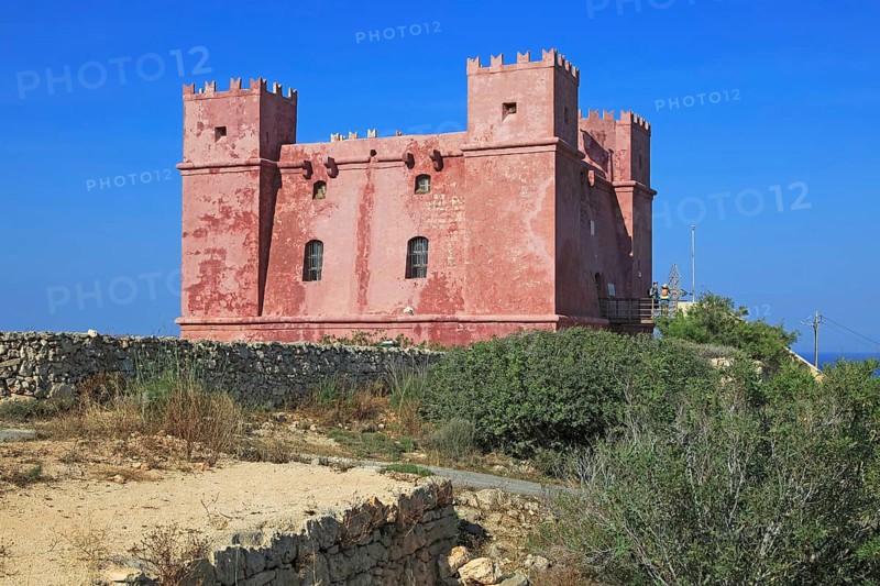 St Agatha's Red Tower fortress, Melliaha, Marfa Peninsula, Republic of Malta built 1649