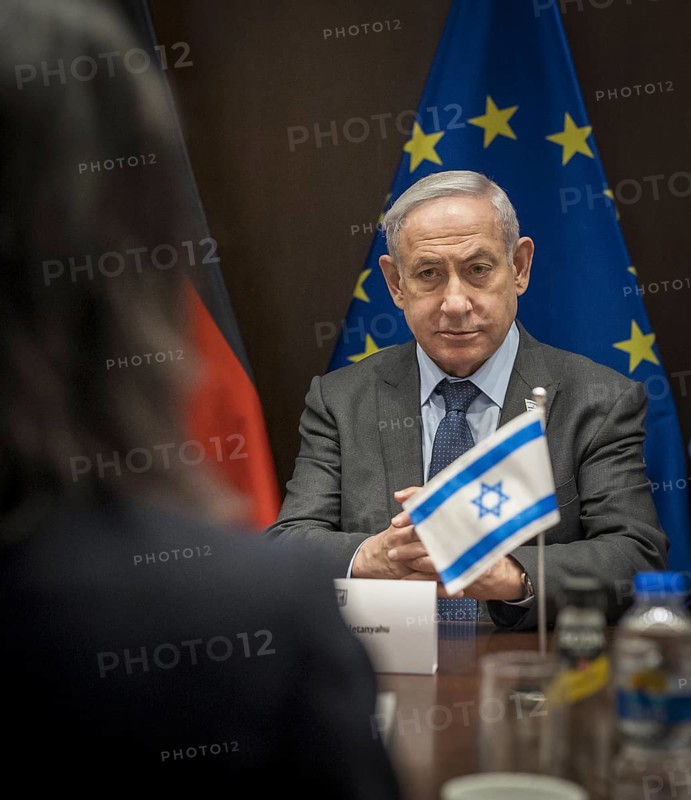 Annalena Bärbock (Alliance 90/The Greens), Federal Foreign Minister, photographed during her visit to Israel. Here she meets Israeli Prime Minister Benjamin Netanyahu. 'Photographed on behalf of the Federal Foreign Office'
