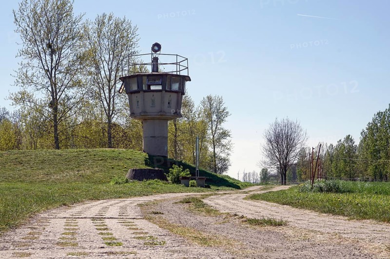 Hötensleben border memorial, former GDR border fortifications in Hoetensleben, today the state border between Saxony-Anhalt and Lower Saxony, 22 April 2019
