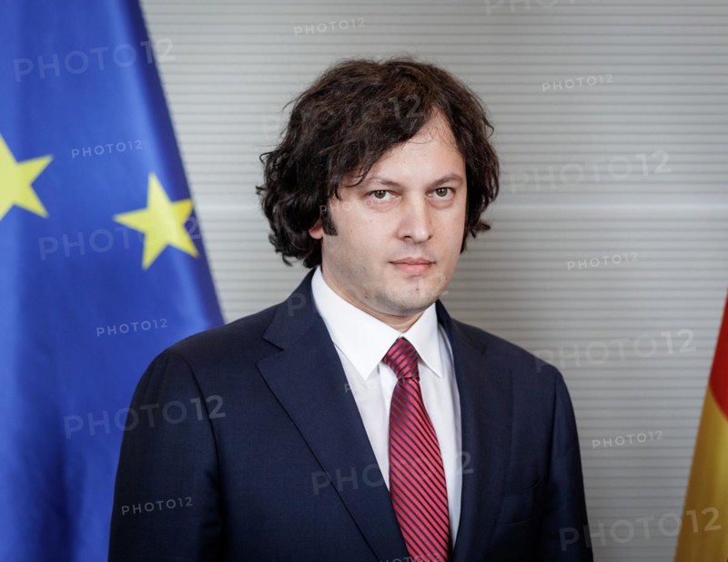 Irakli Kobakhidze, Prime Minister of Georgia, during a visit to Bärbel Bas, President of the Bundestag, in Berlin, 12 April 2024