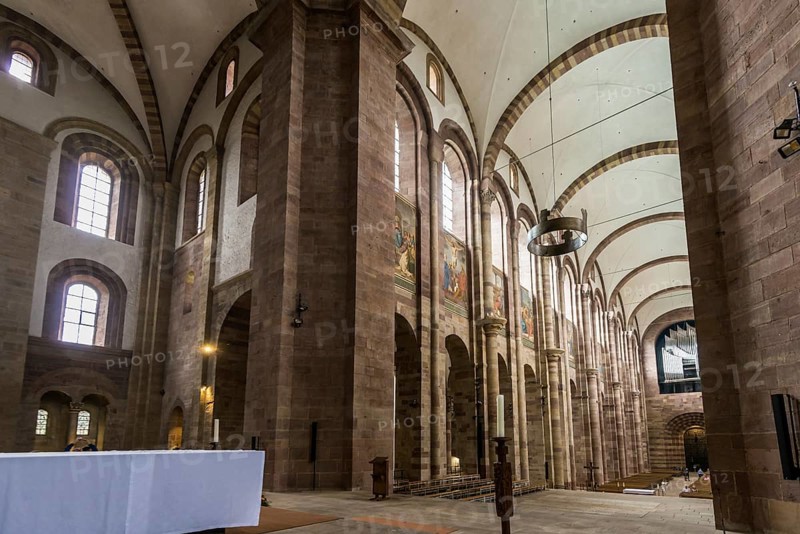 Interior view, Imperial Cathedral, Cathedral of St Mary and St Stephen, UNESCO World Heritage Site, Speyer, Rhineland-Palatinate, Germany, Europe