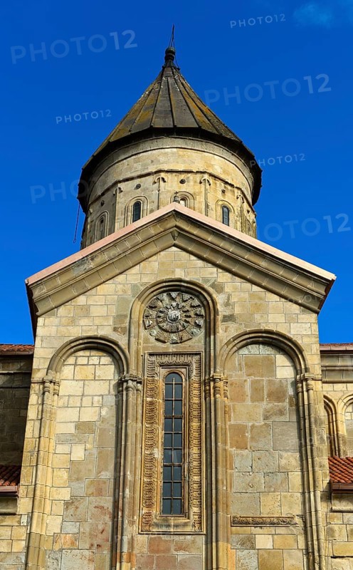 Three-aisled cross-domed church of Samtavisi, south façade with blind arches, Samtavisi, Inner Kartlia, Georgia, Asia