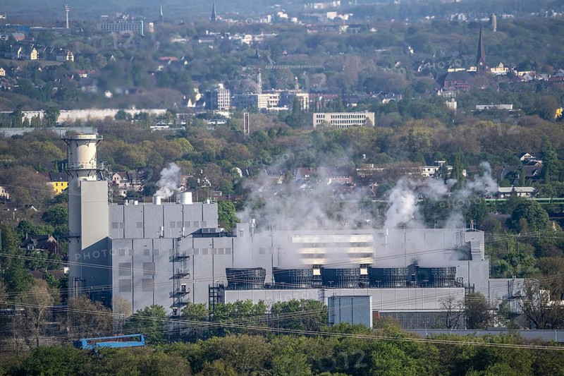The STEAG combined heat and power plant in Herne-Baukau, the new gas and steam power plant, unit 6, North Rhine-Westphalia, Germany, Europe