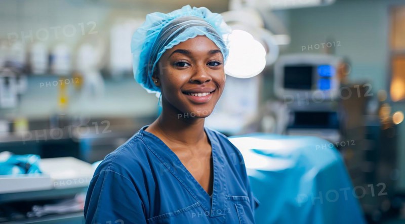 Smiling nurse providing excellent health care services in hospital, AI generated