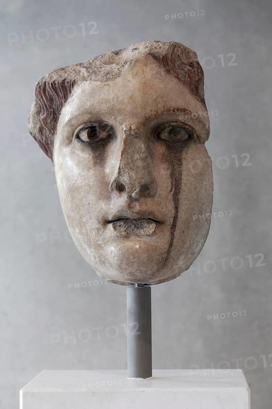 Female portrait bust with bronze eyelids, goddess Aphrodite, 5th century BC, Acropolis Museum, Athens, Greece, Europe