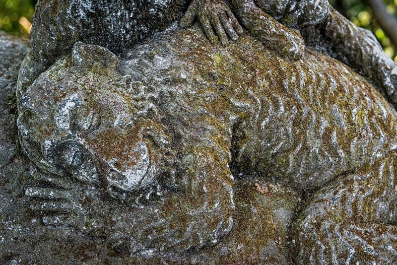 Sleeping monkey, temple figure, sleep, sleeping, rest, resting, enjoying, relax, relaxed, animal, animal figure, symbol, symbolic, stone, stone figure, temple, religion, world religion, sculpture, art, culture, figure, decoration, sculpture, fantasy, art figure, representation, religious, travel, spirituality, traditional, meditation, mythology, sacred, Asian, image, depiction, tradition, Sacred monkey forest, Bali, Indonesia, Asia