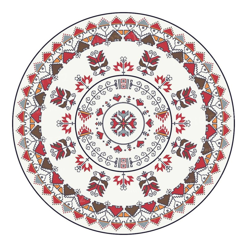 Traditional Bulgarian embroidery design element over white background
