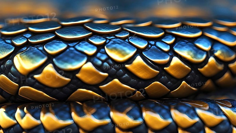 Close up on the wrinkled skin of a python with intricate patterns and vibrant hues, AI generated