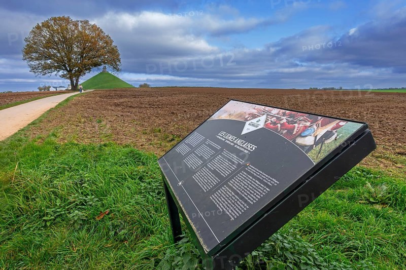 The English Lines, ridge held by Wellington's troops at the Waterloo Memorial 1815, Napoleonic battlefield at Braine-l'Alleud, Wallonia, Belgium, Europe