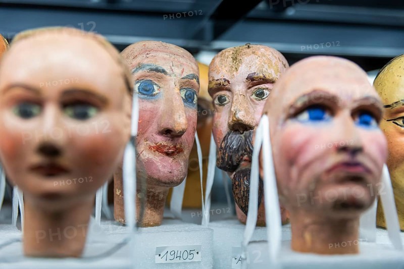 The puppet theatre collection of the Staatliche Kunstsammlungen Dresden (SKD), one of the largest of its kind in the world, will open its doors at its new location on 7 September: the power plant Mitte will not only house 12, 000 marionettes, hand puppets and other theatre figures on around 2, 600 square metres, but also entire stages and the extensive archive, a total of over 100, 000 objects, will find an appropriate place. In future, there will be two exhibitions that can be visited independently of each other: The permanent basic exhibition will present highlights from the collection such as marionettes developed at the Weimar Bauhaus and the Hohnsteiner Kasper, the ancestor of many modern German hand puppet puppets., Puppet theatre collection at the new location in power plant Mitte, Dresden, Saxony, Germany, Europe