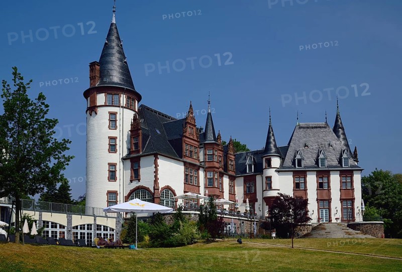 Europe, Germany, Mecklenburg-Western Pomerania, Klink Castle on the Müritz near Waren, castle hotel, built in 1898, Waren, Mecklenburg-Western Pomerania, Germany, Europe