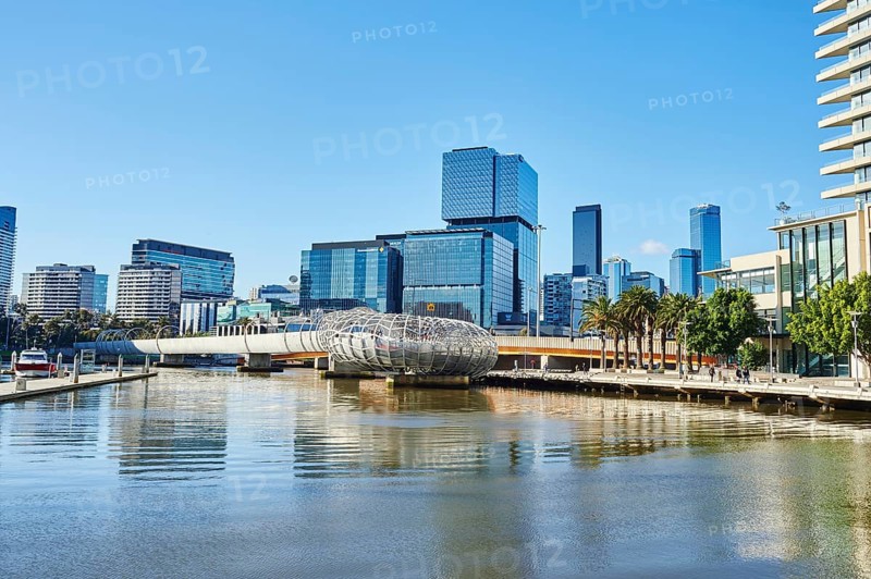 Landscape of Melbourne south wharf skyline at Docklands the yarra river at spring, Australia, Oceania