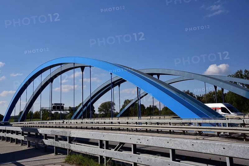 Bridge over the Amper on the A96 motorway near Stegen am Lake Ammer, Bavaria, Germany, Europe