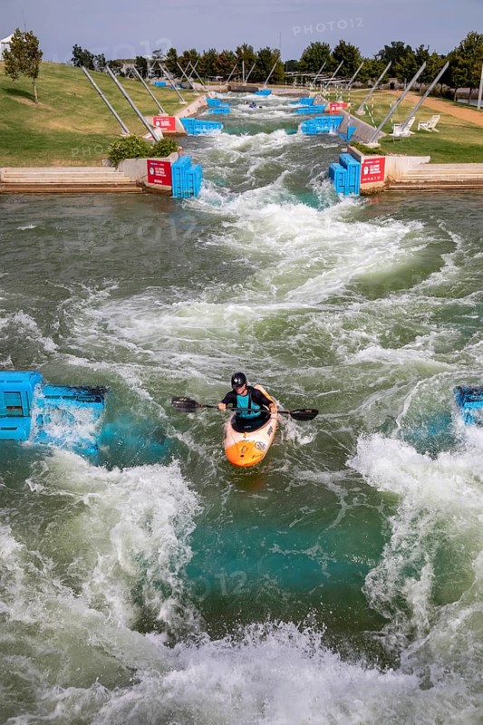 Oklahoma City, Oklahoma, Kayaking at Riversport, a center devoted to kayaking, rafting, and other outdoor adventures on a controlled course
