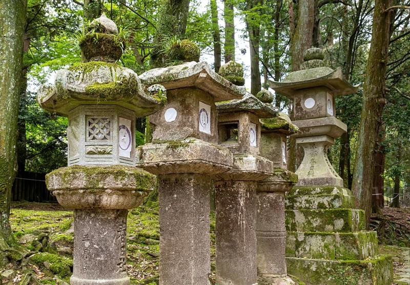 Stone lanterns, Kasuga-taisha shrine, Nara, Japan, Asia