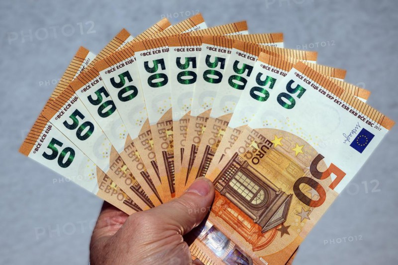 Banknotes, 50 euro notes, fanned, Germany, Europe